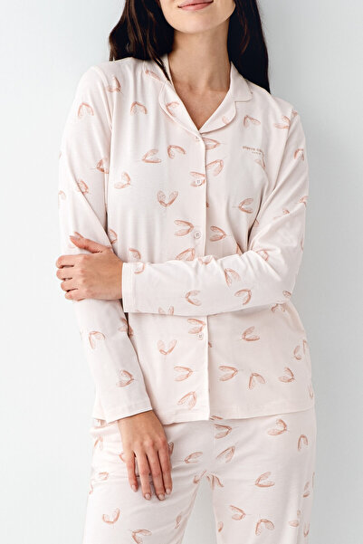 Pierre Cardin Kadın Pembe Gömlek Pijama