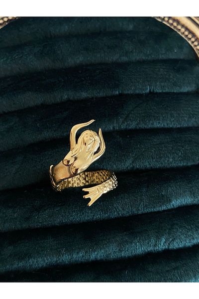Vadısh store Gold Color Mermaid Steel Ring