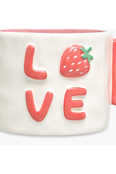 Lifestyle Strawberry Accent Ceramic Mug with Handle - 380 ml