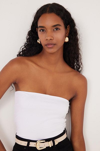 Tudors Women's Slim Fit Slim Fit Strapless White Body