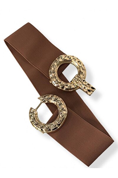 Kemerix Women's Gold Buckle Elastic Waist Belt Corset