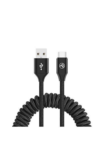 TELLUR Spiral phone cable TLL155395, USB to Type-C, 3A, 1.8m, Black