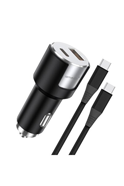 lemontti Incarcator auto Fast Charge 1 x port PD Type-C 20W, 1m, Negru/Argintiu