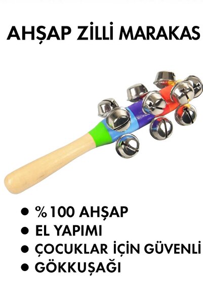 OYUNKAFASI AHŞAP ZİLLİ MARAKAS