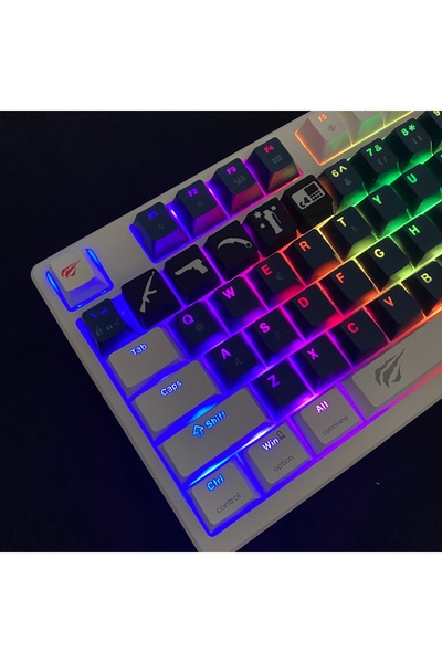 CS Themed Black and White 5-Piece Player Keycap Set – Cherry MX Compatible (1-5) Key – FPS Style Design