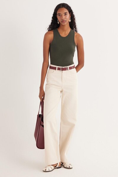 Tudors Women's Slim Fit Plain Wide Collar Green Body Undershirt