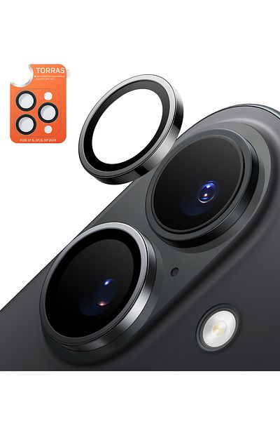 TORRAS Ultimate Durability 9H+ Glass for iPhone 16/16 Plus Camera Lens Protector