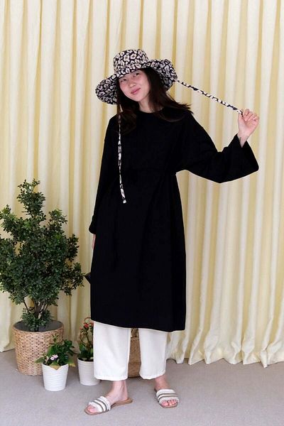 Ceylan Otantik Black Long Body Tunic