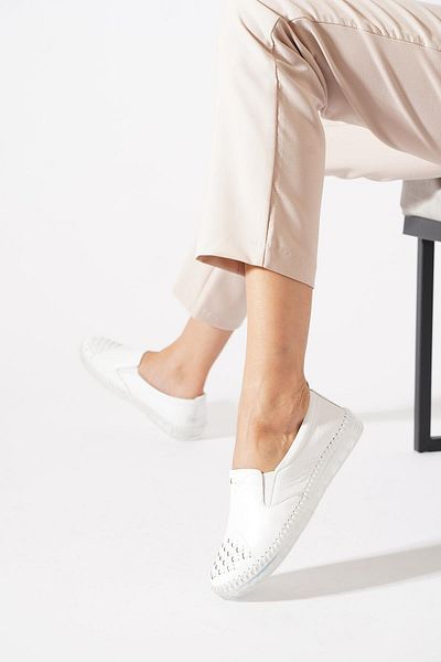 Moda Pie Norvet Genuine Leather Women's Shoes White Skin