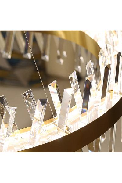LUXXO Candelabru LED, 78W, tricolor, aluminiu, cristale, 80cm, Diamonds Medium