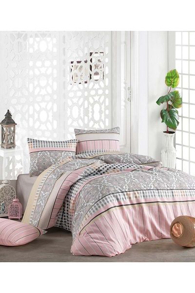 The Ecosse Sheet Elastic Single Duvet Cover Set-Ares Powder