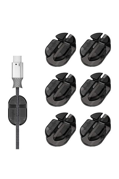 CLICK Organizator de cabluri cu set de 6 adezive, Plus, T29, Lexgard, Deep Dark