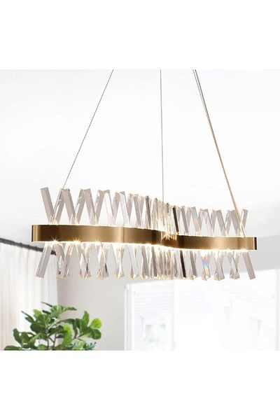 LUXXO Candelabru echipat cu LED, 43W, tricolor, corp aluminiu, decoruri cristale, 100x18x25cm, Diamonds S