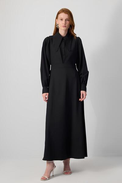 Touche Siyah Pile Detaylı Krep Jile mkn4003