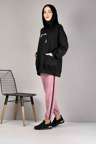 Skygo Stripe Detailed Sweatpants Powder Black