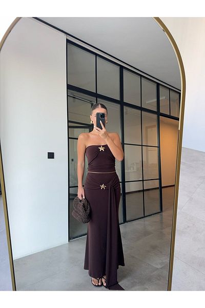 BB Bensu Buyruk Brown Set with Gold Sea Star Accessories