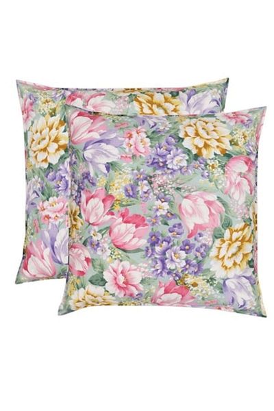 Boema Home Deco Set 2 pillows with goose down and feathers, 40x40 cm, Boema Home, Purple Flowers