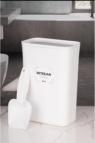 naturelove علبة منظف أكريليك سعة 3 لتر مع غطاء مفرغ من الهواء ومجاديف هدية