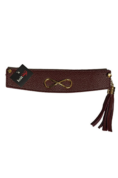 knitme Stitched Buckle Bag Mouth 25*6-Burgundy