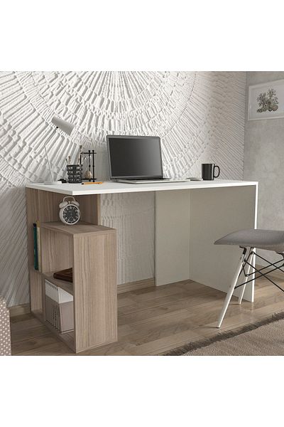 UnicUtil Desk, Pure OakSpace, UnicUtil, 120 x 60 x 73.8 cm, White and Cream, UUDESK22