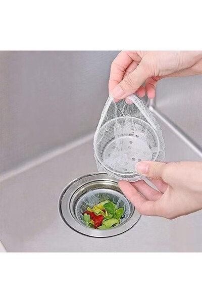 KHAJUL أكياس تصفية حوض المطبخ، 300 قطعة من أكياس القمامة الشبكية للاستخدام مرة واحدة لفلتر الحوض، سهلة الاستخدام