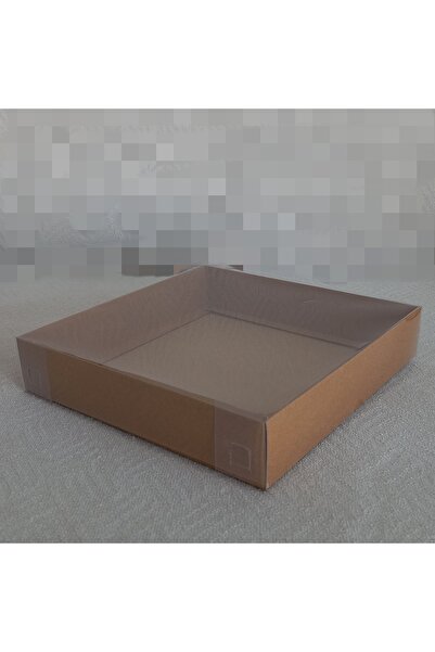 BOXSTATION 25x25x5 Asetat Kapaklı Kraft Kutu 5 Adet