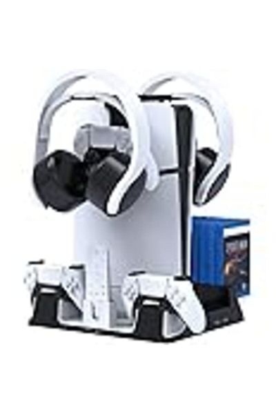 Green Lion Charging Dock with Cooling Stand for Playstation 5 - White