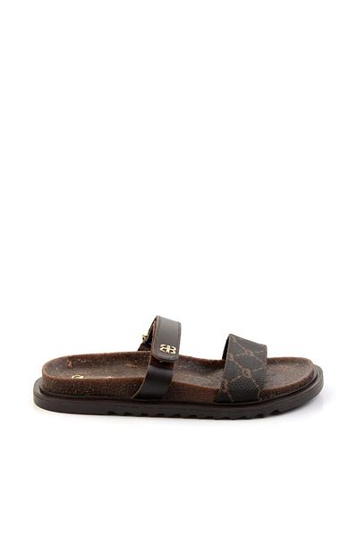 Bambi Brown Leather Women's Slippers K04666014003