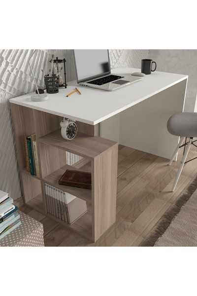 UnicUtil Birou, Pure OakSpace, UnicUtil, 120 x 60 x 73.8 cm, Alb și Crem, UUDESK22