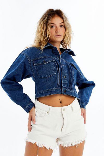 CHOS7N Women's Denim Jacket Oversize Bomber Niche Design Originality Suitable for Daily Wear Stylish Coats Crop Denim Jacket