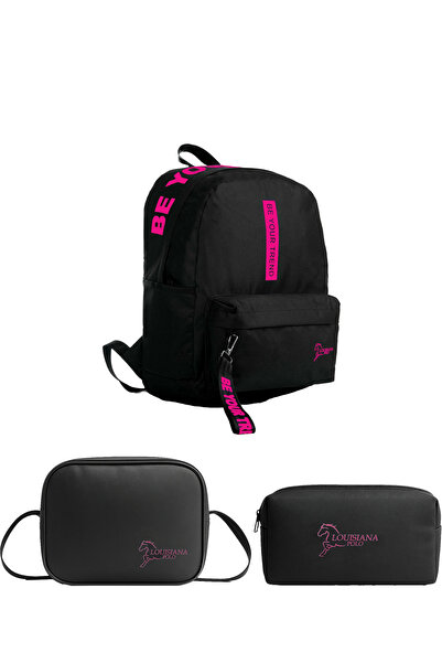 louisiana polo Set școală – Geantă + Nutriție termică + Suport stilou Roz 1140