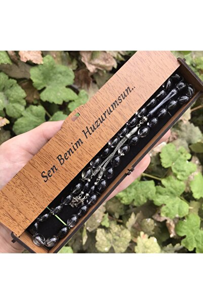 KANUNİ TESBİH Cadou cu moara din lemn cu inscripția 'Siyah Hareli Sen Benim H...