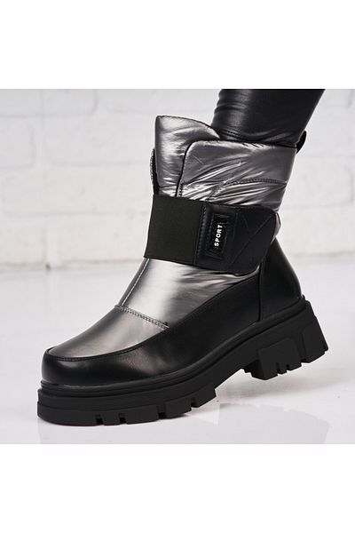 Joana Women's Fur-lined Bronze Boots Made of Cayda Eco-Leather