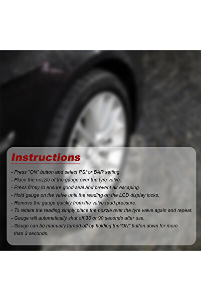 Safari TG-57 Digital Tire Pressure Gauge with LCD Display for Cars, Motorcycles, and Bicycles