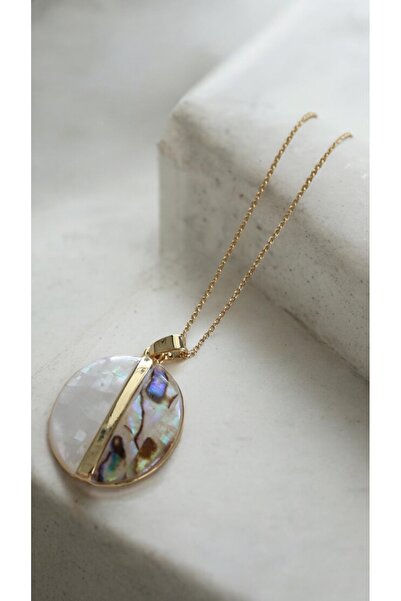 vina's atelier Fransız Tasarım Sedefli Çelik Kolye