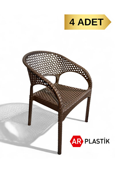 AR PLASTİK Örgü Regnum Bahçe Sandalyesi 4 ADET, Bahçe Koltuğu, Balkon Sandaly...