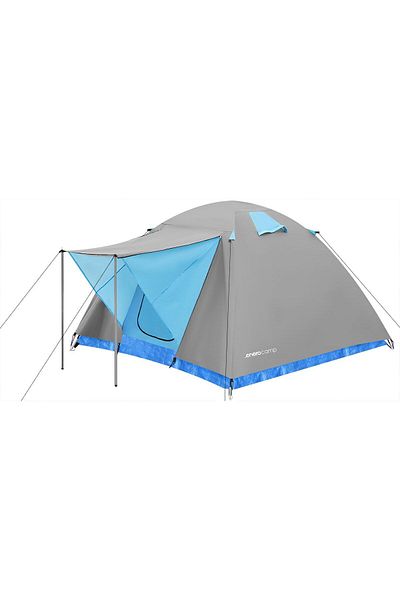 SERSIMO Igloo camping tent, 4 persons, waterproof, insect net, 240x210x130 cm, grey