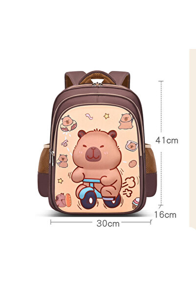 Choice Khaki Kawaii School Bag Capybara Stylish Khaki Kid Backpack Casual Daypack Teens Boy Girl Shoulder B