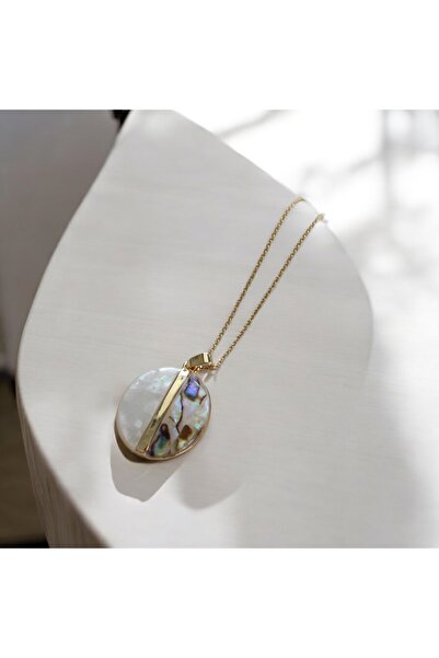 vina's atelier Fransız Tasarım Sedefli Çelik Kolye