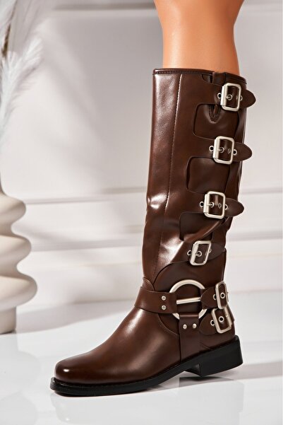 Joana Cizme Dama Imblanite Maro din Piele Ecologica Denna