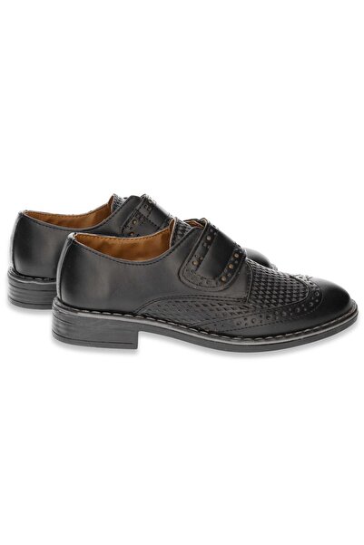 CZ London Erkek Çocuk Vegan Deri Tabanı Cırt Cırtlı Klasik Desenli Ayakkabı