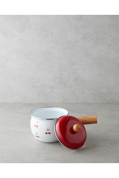 English Home Cherry Dream Enamel Sauce Pot 1.1 L Red (4.08.2025)