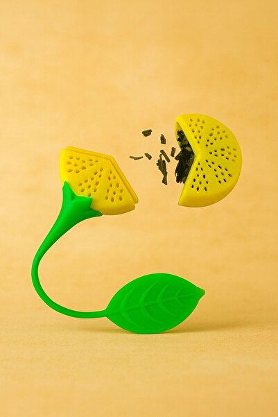 ARVALE Silikon Hazneli Limon Figürlü Çay Demlik Bardak Süzgeci - Süzgeç 1 Adet