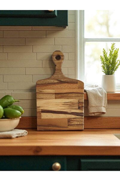 Yonga Sanat Atölyesi Wooden Cutting Board, Presentation Plate, Beech Wood