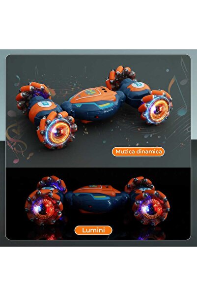 Timebox RC Stunt Remote Control Car, 360° Rotation, Gesture Control, 4WD Off Road, Lights and Sounds, Recha