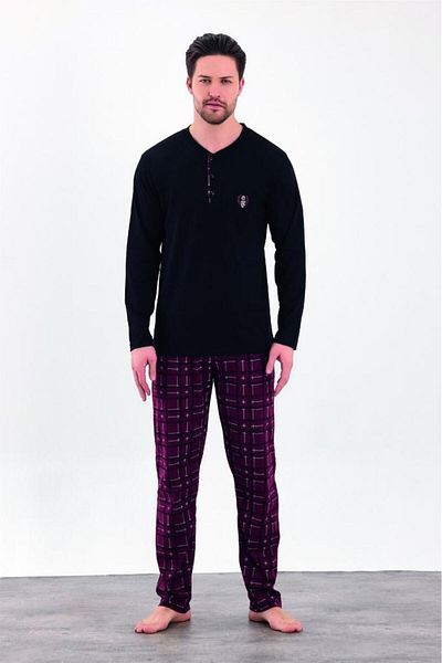 Estiva 100% Cotton Two Thread Long Sleeve Men's Pajamas Suit
