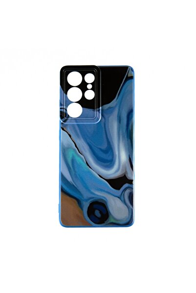 OEM Capac Protectie Spate Colectia Soft Waves Compatibil Cu Samsung Galaxy S21 Ultra - Albastru