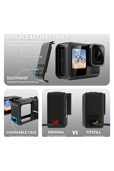 O Ozone Accessories Kit for Go Pro 13 Black, Protective Silicone Sleeve Rubber Case with Lens Cap+ Screen Pr