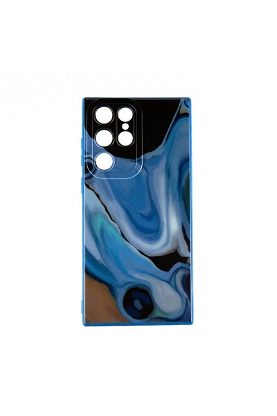 OEM Capac Protectie Spate Colectia Soft Waves Compatibil Cu Samsung Galaxy S22 Ultra - Albastru