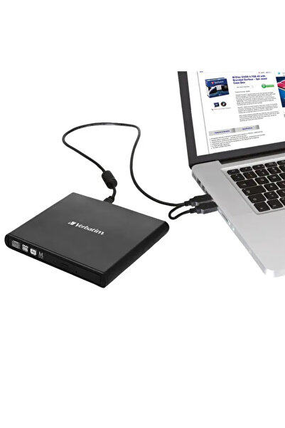 Verbatim Unitate DVD-RW externă Slimline 98938, USB 2.0, Negru